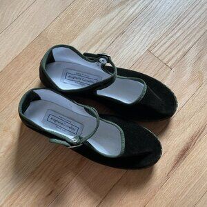 Drogheria Crivellini Velvet Mary Janes (Ollive Green)